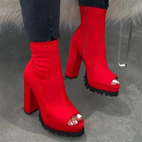 peep toe platform boots.